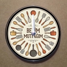 Bsb Mutfak Temalı Magnet Saat Buzdolabı Süsü Duvar Saati 10,5cm MS9016