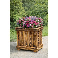 Ceritoğlu Ahşap Büyük Boy Saksı-Çok Amaçlı-Bahçe Saksısı-Ağaç Saksısı-Eskitme Model