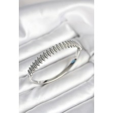 Inure Jewelry Gümüş Renk Zirkon Taşlı Pirinç Kadın Kelepçe