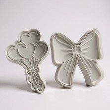 Juli 🎀 Balon & Fiyonk Figürlü Kurabiye Kalıbı Seti 🎈