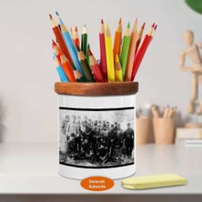 Asilmeydan Kemal Atatürk ve Silah Arkadaşları Ahşap Seramik Kalemlik -1072)