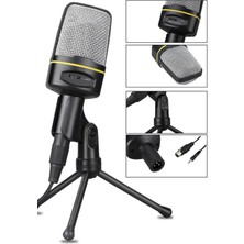 Gampus Bilgisayar Pc Masaüstü Profesyonel 3.5mm Kablolu Stüdyo Oyuncu Profesyonel Mikrofon Standlı SF-920