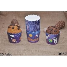 Partyy Bag Uzay Temalı Cupcake Kalıbı & Kek Kapsülü & 25'li Kek Kapsülü