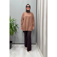 Ghisa Balıkçı Yaka Triko Tunik Kahve 26KOBTNK4857