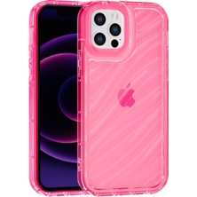 Vissona iPhone 12 Pro Uyumlu Telefon Kılıfı Kamera Çıkıntılı Kabartmalı Parlak Desenli Darbe Emici Silikon Kılıf