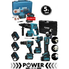 Power Black Ultra Güçlü 5 Li Set 21 V Boru Kaynak Kırıcı Delici Vidalama Avuç Taşlama Somun Sökme