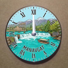 Bsb Manavgat Temalı Magnet Saat Buzdolabı Süsü Duvar Saati 10,5cm MS2034