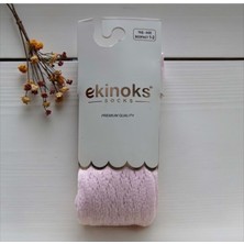 Ekinoks Desenli Dikişsiz Koton Kız Çocuk Külotlu Çorap - RYZEÇ008 - Pembe - 1 - 2  Yaş Pembe