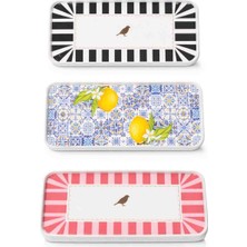 Home 3'lü Dikdörtgen Kahve Sunum Tepsi