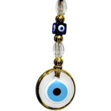 Homevia  Yaldızlı Şeffaf Nazar Boncuklu Cam Duvar Süsü