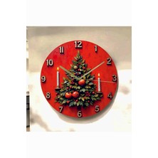 AA Shop Renkli Baskı Desenli Sayılı Hediyelik Ahşap Sessiz Tablo Duvar Saati 668