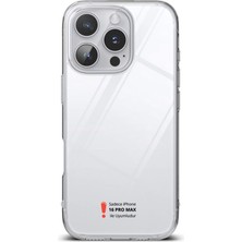 Evax Şeffaf Mika Arka Kılıf Toz Korumalı iPhone 16 Pro Max Uyumlu Dayanıklı Malzeme