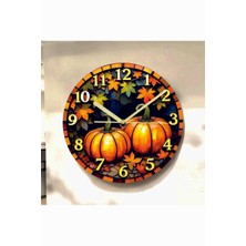 AA Shop Renkli Baskı Desenli Sayılı Hediyelik Ahşap Sessiz Tablo Duvar Saati 647