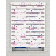 BRIGHTCOVER Isme Özel Kız Bebek Baskılı Zebra Perde - Gece Gündüz - Kız Çocuk Odası Perdesi | Kokusuz Mürekkeple Basılmış  Zebra Perdeler ile Sende Tarzını Yansıt! | 1 Dakikada Pratik Montaj