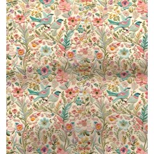 Podyum Baskı 3 Boyutlu Çiçek Desenli Dijital Baskılı Döşemelik Koltuk Kumaşı, Kırlent, Minder Kumaşı 100X140