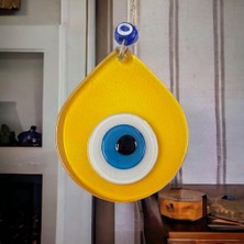 Homevia Orta Boy Şeffaf Sarı Damla Desen Nazar Boncuklu Duvar Dekoru