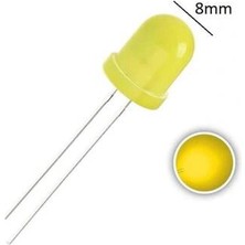 Voltaj 8mm Sarı LED - 10 Adet