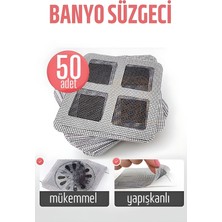 Banyo Gider Süzgeci 50 Adet Yapışkanlı Filtre, 10X10 cm