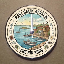 Bsb Ayvalık Temalı Magnet Saat Buzdolabı Süsü Duvar Saati 10,5cm MS2010