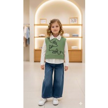 Gültekin Bebe Miss Elitte Kelebek Detaylı Süveterli 3 Lü Takım 2-5 YŞ-1017912 - Su Yeşili