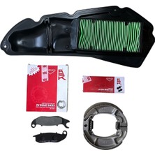 MOTORKİT MK Honda Pcx 2021 / 2022 / 2023 / 2024 Ask Ön Balata + Ask Arka Balata + Hava Filtresi Bakım Seti - Motorkit Mk
