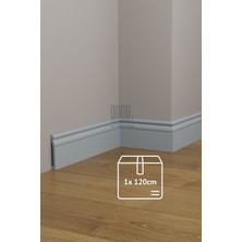 Evime Decor Açık Gri 10CM Süpürgelik 1 Boy 120 Cm, Polimer Ev Duvar Zemin Dekorasyonu