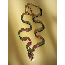 CAPO By Aytaç Yamaç Kök Yakut ve Kök Zümrüt Taşlı Madalyon Kolye Içi Açılan Çerçeve Kolye