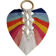 Homevia Yedi Çakra Renklerinde Yaprak Makrome Duvar Dekoru