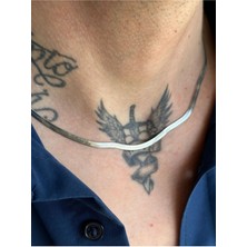 CAPO By Aytaç Yamaç Italyan Tilki Kuyruğu Model Paslanmaz Çelik Kolye Uzunluk 55CM