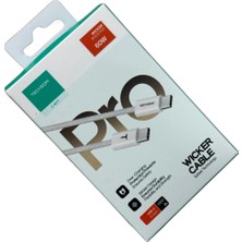 Techson 60W Type-C Örgülü Süper Hızlı Şarj Kablosu 3.0A 1M C-18TT