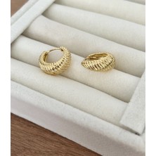 Atelier Gizem Xuping Kararmaz 14K Gold Çelik Halka Küpe