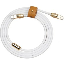 Voltaj 100W Beyaz Type-C Silikon Hızlı Şarj Kablosu - 2 Metre