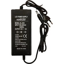 Voltaj 12V 5A Plastik Kasa Masaüstü Adaptör Iki Ucu Kablolu