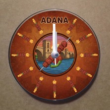 Bsb Adana Temalı Magnet Saat Buzdolabı Süsü Duvar Saati 10,5cm MS1003