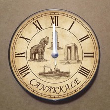 Bsb Çanakkale Temalı Magnet Saat Buzdolabı Süsü Duvar Saati 10,5cm MS1019