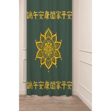 Greendecor Mutlu Ejderha Dragon Fener Festivali Mandala Asya Çin Desenli Dijital Baskılı (Tek Kanat) Fon Perde