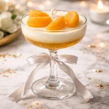 Hero Glow Candle Ayaklı Cam Mandalin Tatlı Görünümlü Mum