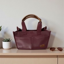 Gözde Mağazacılık Kanvas Kumaş Ön Cepli Tote Bag El ve Omuz Çantası