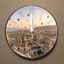 Bsb Kapadokya Temalı Magnet Saat Buzdolabı Süsü Duvar Saati 10,5cm MS2001