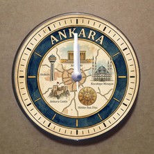 Bsb Ankara Temalı Magnet Saat Buzdolabı Süsü Duvar Saati 10,5cm MS1006