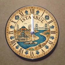 Bsb Istanbul Temalı Magnet Saat Buzdolabı Süsü Duvar Saati 10,5cm MS1028