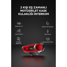 Kılıforyum A30 2x Eşleşmeli Kulaklık Bluetooth 5.3 Motosiklet Kask Kulaklığı Interkom | 2x Eşleşme