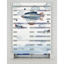 BRIGHTCOVER Zeplin Çocuk Odası Baskılı Zebra Perde - Gece Gündüz - Çocuk Odası Perdesi | Kokusuz Mürekkeple Basılmış  Zebra Perdeler ile Sende Tarzını Yansıt! | 1 Dakikada Pratik Montaj