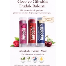 Hurraw Lip Balm 3’lü Set – Ahududu, Vişne ve Moon | Gece & Gündüz Dudak Bakımı