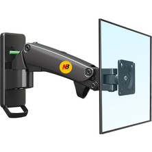 Nb North Bayou F120 1 Adet Tv / Monitör Takılabilen, 17" - 27" Uyumlu, Amortisörlü, Kablo Kanallı, 2-7 kg Destekli, 180° Dönebilen Duvar Askı Aparatı (NB-F120-G)