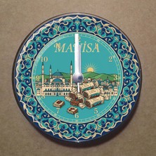 Bsb Manisa Temalı Magnet Saat Buzdolabı Süsü Duvar Saati 10,5cm MS1052