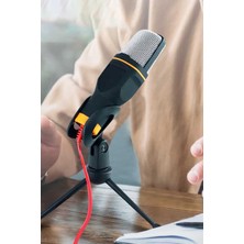 Gampus SF-666 Portatif Masa Sehpalı Multimedya Kayıt Mikrofon Siyah Gürültü Engelleme