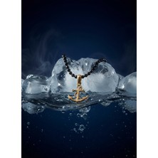 CAPO By Aytaç Yamaç Siyah Akik Taşlı Çapa Denizci Kolye Çıpa Demir Denizci Demiri Kolye