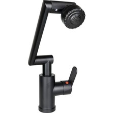Go İthalat Siyah - 1080 Derece Dönebilen Çok Fonksiyonlu Musluk Batarya KTX-3307 (5440)
