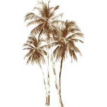 Fuart.Co Sepya Palmiyeler Dijital Baskı Poster (Çerçevesiz)Sea World Poster Serisi Sefu